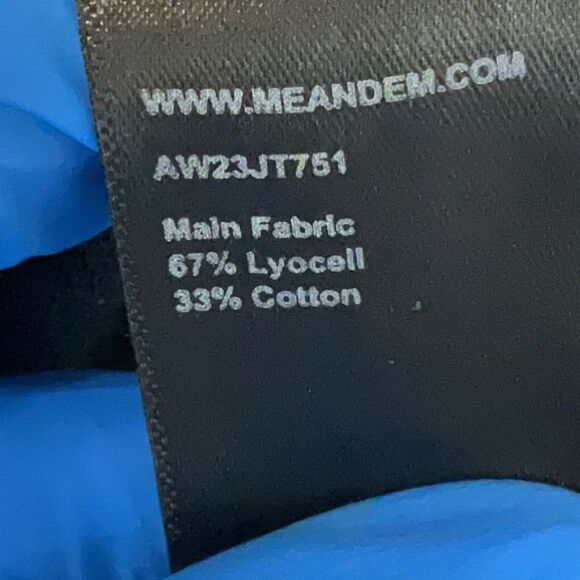 ME+EM Classic Navy Mock Neck Liquid Knit Ribbed Layering Long Sleeve Shirt Sz10 - Picture 5 of 10